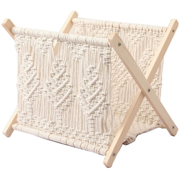 Nordic Cotton Rope Woven Storage Rack Magazine Rack Bohemia Style Creative Desktop Magazine Rack Floor Stand