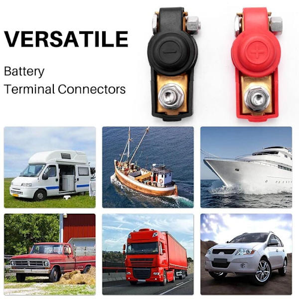 1 par batteriterminaler, kraftige bilforbindelseskabelklemmeforbindelse