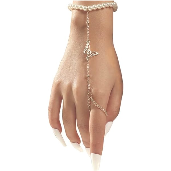 Pearl Håndkæde Armbånd Flerlags Kædering Armbånd Slave Håndsele Satellitkæde Armbånd Smykker til kvinder