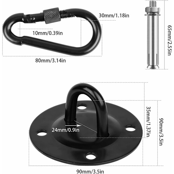 Takkrok, Rostfria Hängande Krokar, 400 kg Kapacitet Hängmatta Krokar Kit Rostfria Hängande Krokar, för Säck, Slingtränare, Gunga, Säte