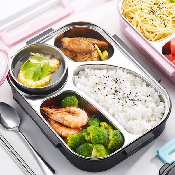Ruostumattomasta teräksestä valmistettu lounasrasia, lasten ruoan säilytys, eristetty lounasrasia, bento-lounasrasia, lounasrasia keittokuppi, keltainen