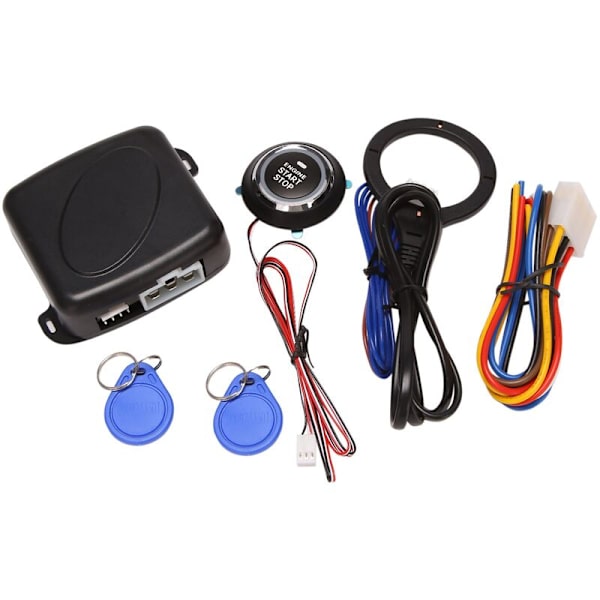 Smart RFID Bilalarm Motor Stop Start Knap Lås Tænding Startspærre med Fjernbetjening Nøglefri Adgang 12V