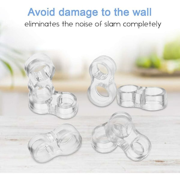6 stk Dørstoppere for PVC-håndtak/liten silikon dørstopper/dørstopper giftfri transparent