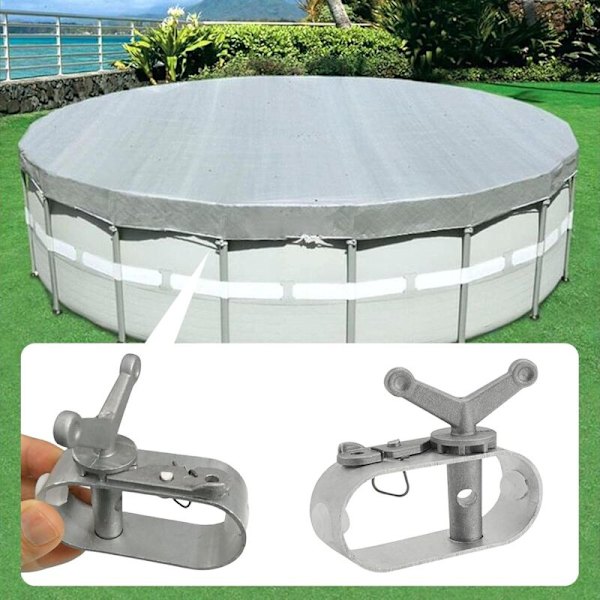 1 st Poolöverdragsspännare med Trådrep - Poolöverdragsspole, Aluminiumkonstruktion, Vinterpoolöverdragsspännare - 8x2x6