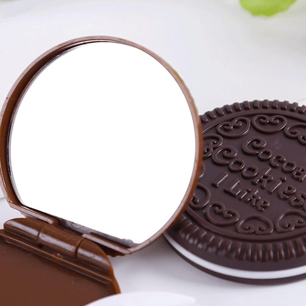 Mini Chokolade Formet Makeup Spejl Kompakt Lomme Bærbar Foldbar Spejl med 1 Kam Gave Spejl 1 stk -