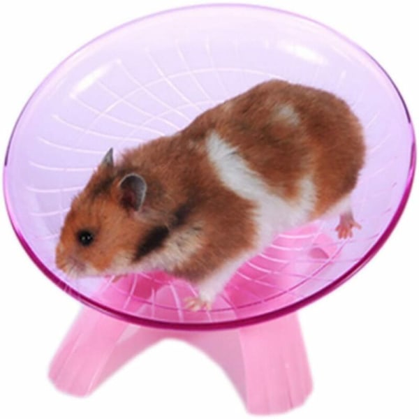 Hamsterin juoksupyörä lentävä lautanen pyörä pienille eläimille hamsterin liikuntaleikkikalu hamsterin lelu 1 kpl (vaaleanpunainen)