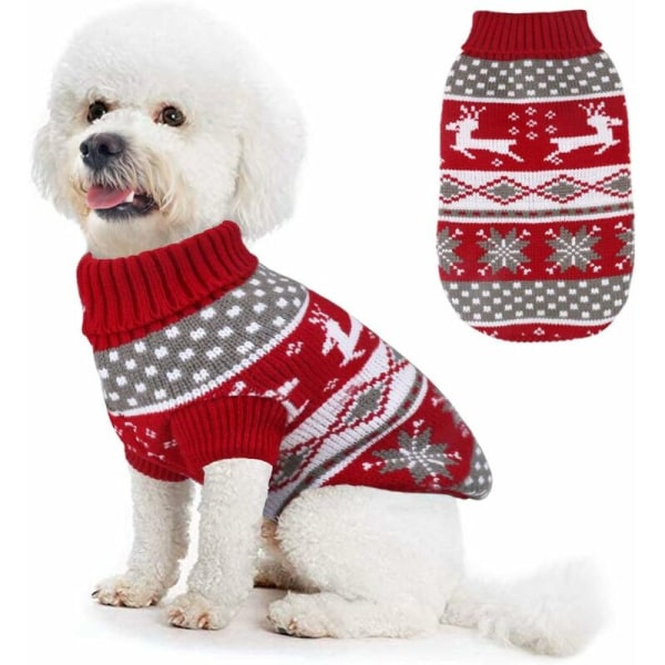 Hund Vinter Sweater Frakke（Rød，M）-