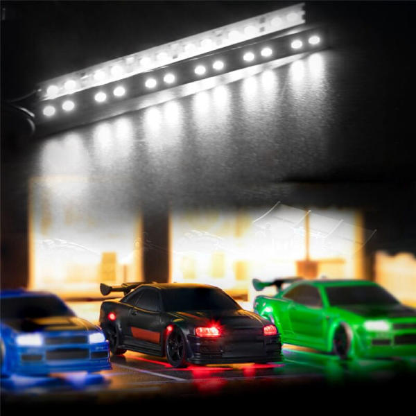24 LED-alustavalo metalliliuska 6V 1/10 1/8 RC-autoon, punainen