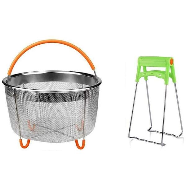 Dampkurv i rustfrit stål, Instant Pot-tilbehør til Ninja Foodi trykkoger og multikoger, 6Qt