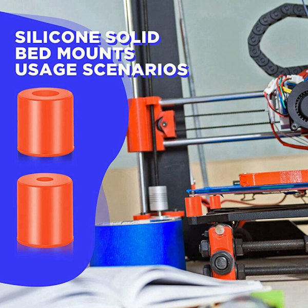 12 stk 3D-printer Opvarmet Seng Silikon Nivellerings Puder Varmebestandig Solid Sengsstøtte Kompatibel med -10 3 Connect