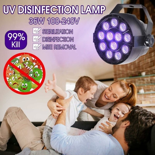 UV-lampe desinfektionsmiddel til køkken, badeværelse, stue, soveværelse, dyreområde, ultraviolet LED, bakteriedræbende desinfektionslys.