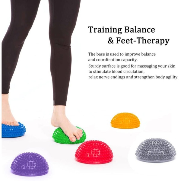 Fodmassage Halvbold Balance Træning Pods Spiky for Deep Tissue Fodmuskelterapi, gul