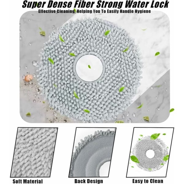 4 stk moppekluter for Roborock Q Revo for Roborock P10 støvsuger reservedeler, vaskbare og gjenbrukbare moppeputer