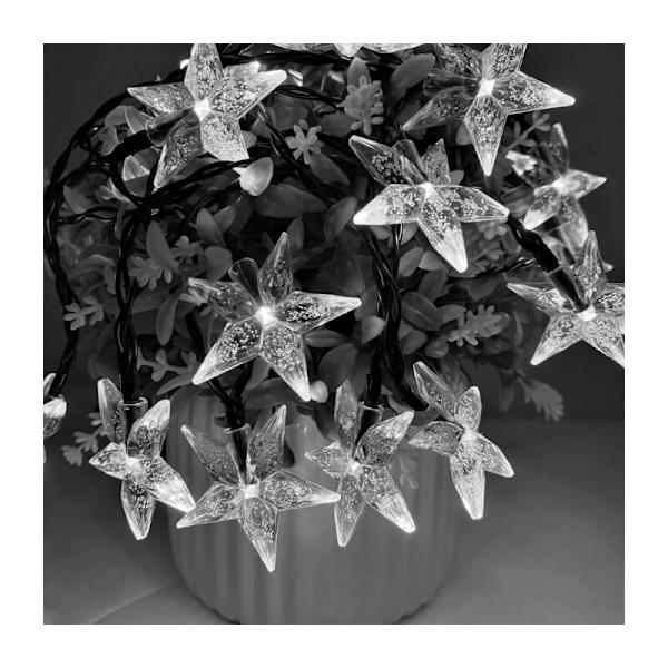 Aurinkotähtivalosarja, aurinkokäyttöinen ulkoilmavalosarja Solarstar-valosarja ulkokäyttöön, vedenpitävä (7 m 50 LED, valkoinen)