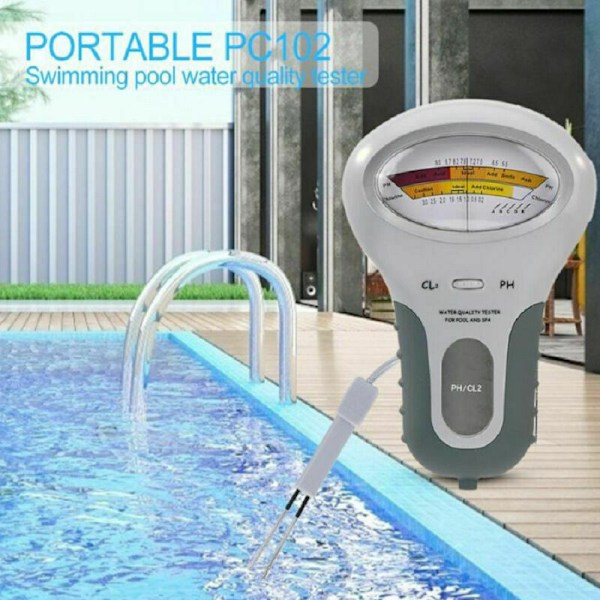Hurtigtest Høy Presisjon Spa Vannkvalitetsanalysator Solid CL2 Basseng PH Tester for Testing Klor PH Svømmebasseng Spa