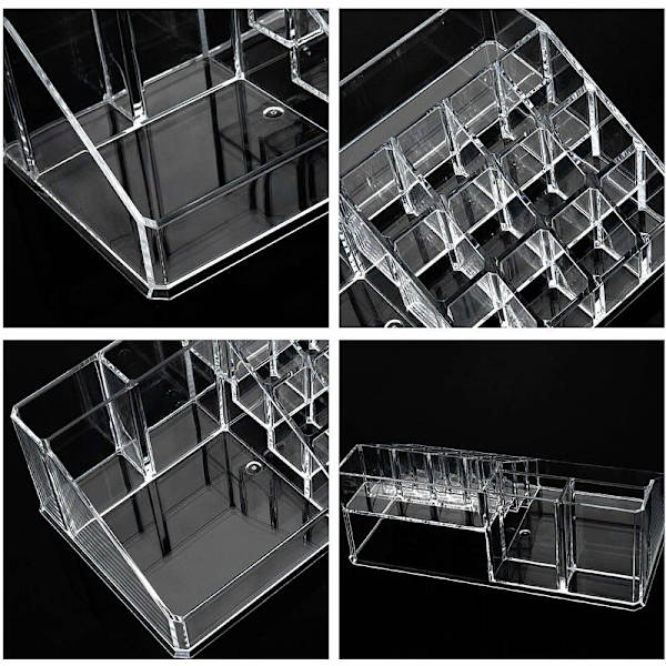 Akryl Makeup Organizer Smykkeskrin Transparent Makeup Pensler Kosmetik Pensel Opbevaring Pot Holder til Badeværelse, Soveværelse, Kommode - Fei Yu