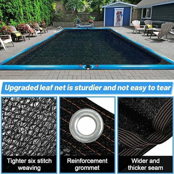 Bladnät Skydd för Rektangulär Pool, Överjordisk Poolskydd, Utomhus Blockerar Döda Löv och Skräp 2×3m(6.5x10ft)