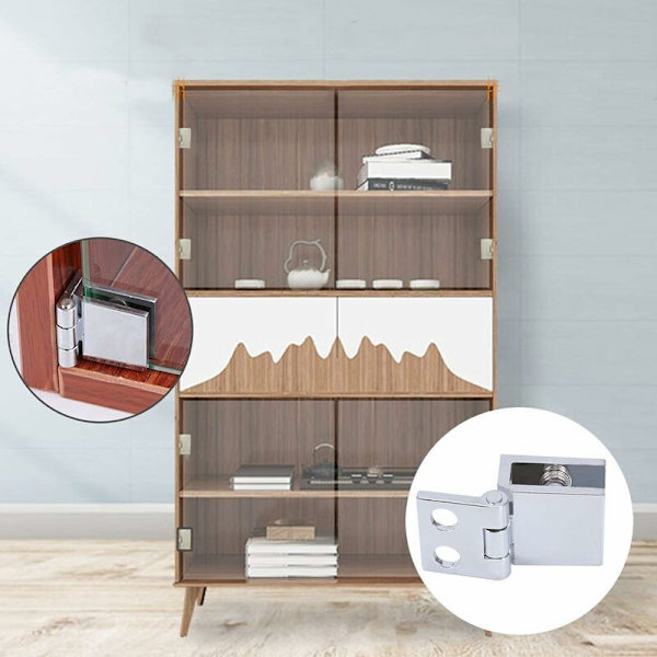 4 stk Glasshengselklemme Klemmer Glassdørhengsel Enkel installasjon Holdbar Glassholder Møbler Glassdørhengsel Glassklemmer for Glassdører S