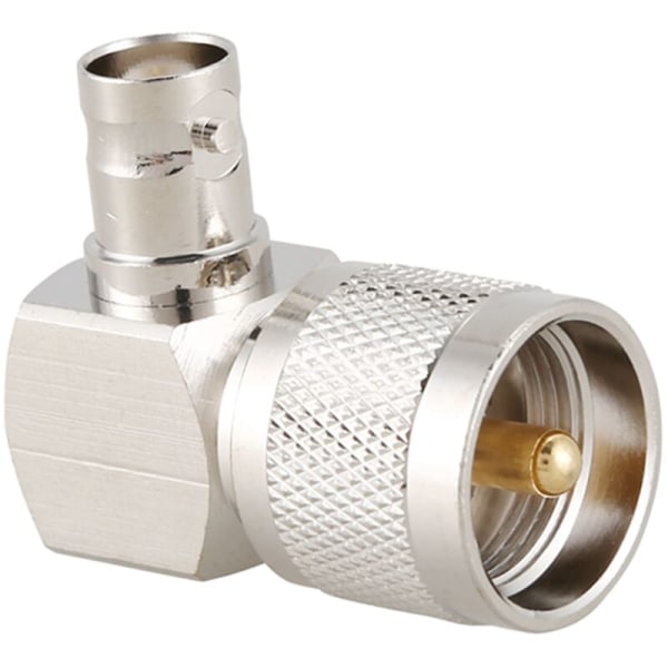 UHF PL259 -259 -uros BNC-oikean kulman RF-sovitinliitin, hopea