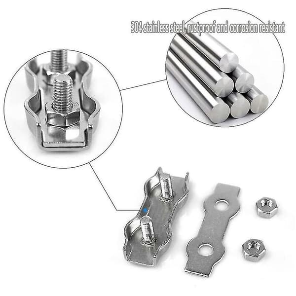 20-pack M2 Duplex Kabelbindare, Metallkabelbindare, Duplexklämmor för 2mm R Stål