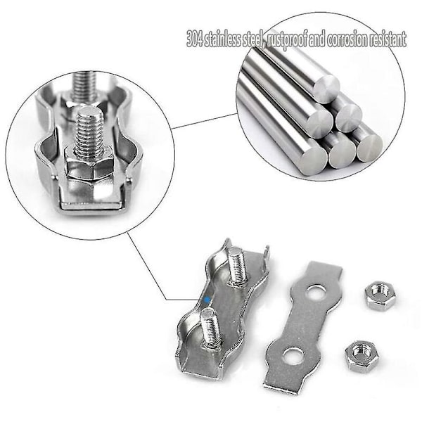 20-pakning M2 Duplex-kabelbindere, metallkabelbindere, Duplex-klemmer for 2mm R-stål