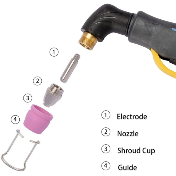 AG60 SG-55 WSD-60 Plasma Cutter Torch Tip Suuttimet Kulutustarvikkeet Sarja Plasma Cutter Lisävarusteet 50PK