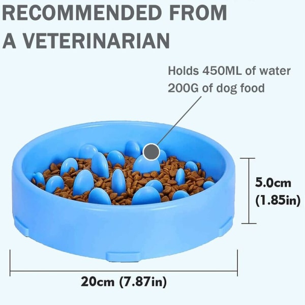 Fei Yu Langsom Foder Skål til Hunde, Langsom Foder Anti-Skrid Design Sjov Interaktiv Foder Katte og Hunde Skål, Fremmer Sund Spisning og Langsom Fordøjelse