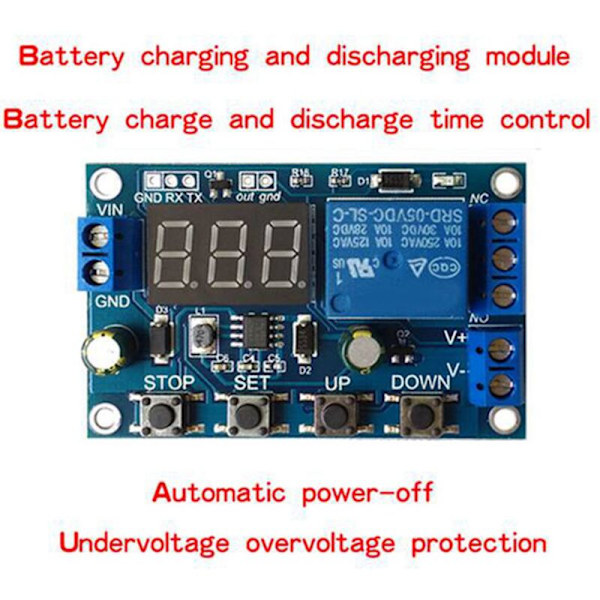 4 st DC 6-40V Batteriladdare/Urladdare Strömbrytare Kontroll Under- och Överspänningsskydd Platta Automatisk Avstängning