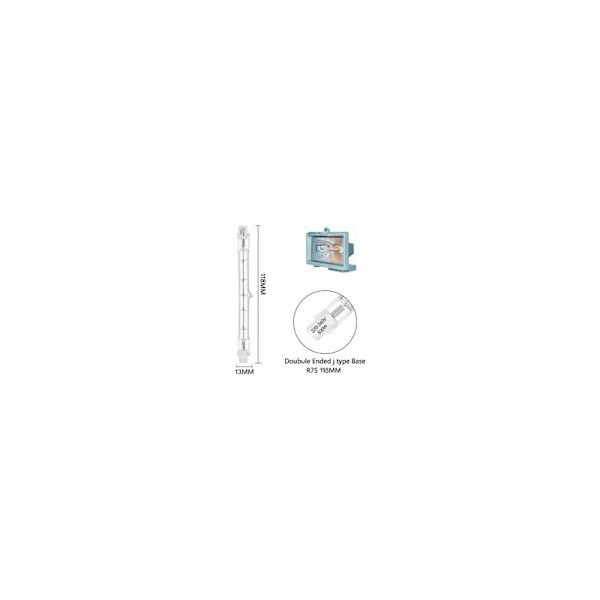 Pakke med 10 R7S Halogenpærer 118mm 300W 230V, R7S Halogenstang 118mm, R7S Halogenpære Dæmpbar Halogenstang Lampe til Bygnings Spotlight, Arbejdslandskab