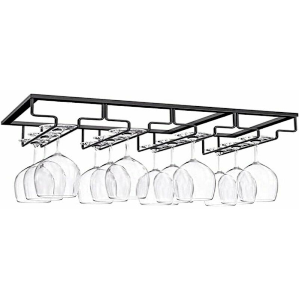 4-rads Hängande Glasställ - Under Skåp Vinglasställ
