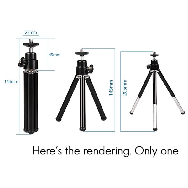 Bärbar Mini Tripod Lätt Aluminiumlegering Justerbar Mini Tripod för Kamera Projektor Svart