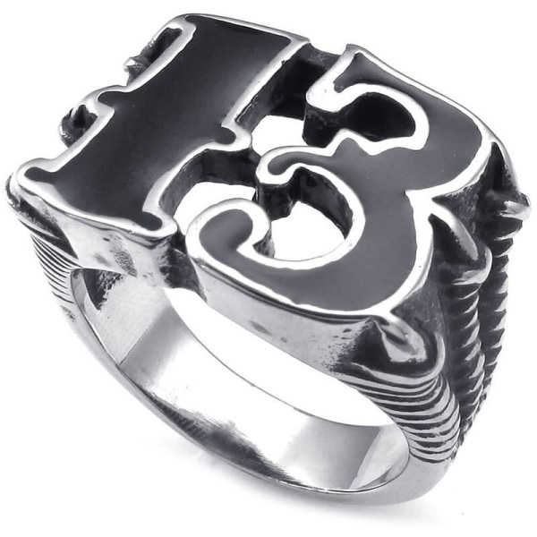 Rostfritt stål ring för gotisk drake klo ring svart silver ring - . 68