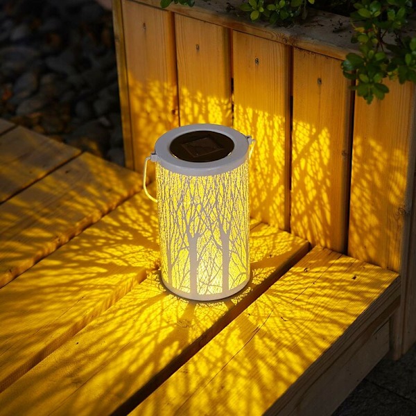 Solcellslampa för Utomhus Vit Trädgårdslampa Hängande Solcellslampa Vattentät Perfekt för Trädgårdar, Uteplatser, Bakgårdar och Stigen