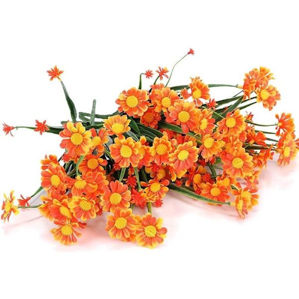 8 st konstgjorda prästkragar blommor falska bladverk falska växter buskar buskar för fönsterlåda hängande planteringsmaskin bondgårdsinredning