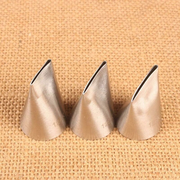 3 stk Rose Pastry Nozzle, Rustfritt Stål Blomsterblad Nozzle for Kakedekorasjon-