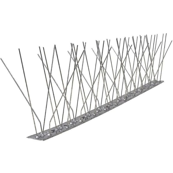 Fuglespikes i rustfrit stål total længde 3 meter 6 elementer 50 cm fuglespikes med kliklås og forudbestemt brud P