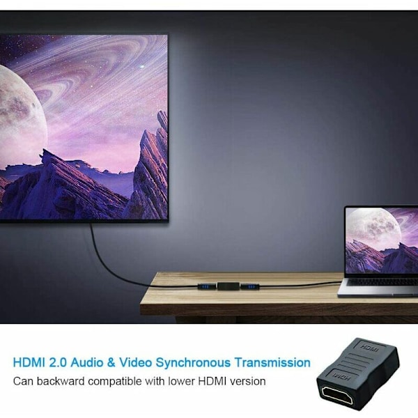 2-pack HDMI Honkontakt - Hög Hastighet HDMI Adapter 4K & 3D Förlängare