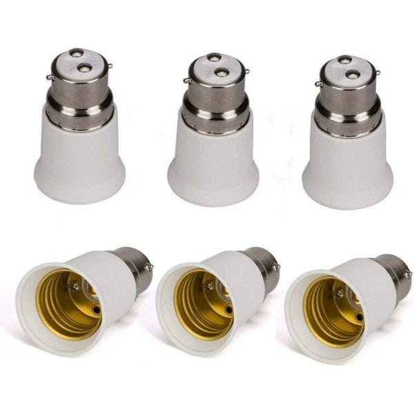 B22 to E27 bulb holder sockets - 6 PCS LED bulb adapters -