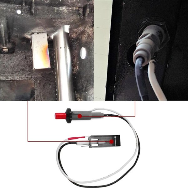 Piezo-tændingssæt til udskiftning til Weber Grill Model 7510, Spirit E-210, Spirit 500/700, Genesis E-310/E-320, Genesis Silver B/C, Genesis Go