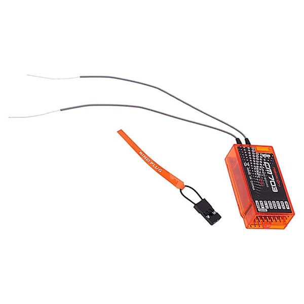 CM703 7-kanals 2.4GHz RX-mottaker med satellitt og PWM-utgang Kompatibel med DSM2 og DSMX, oransje