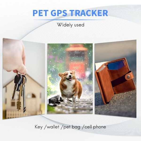 Mini Smart GPS Tracker för husdjur Husdjur Lokalisering Anti-förlorad Vattentät Bluetooth Tracker Triangel Barn Hund Katt Tracker Svart