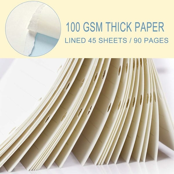 A5 Ringpärm 6 Runda Ringar Transparent PVC Anteckningsbok Pärm Journal med A5 Fyllningspapper och 5-Index Index-Fei Yu