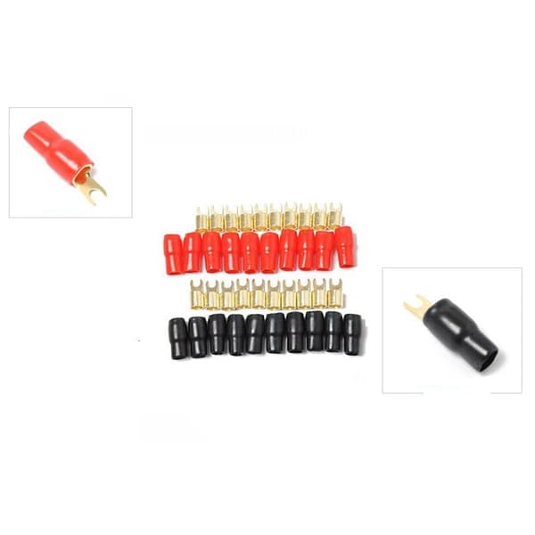 Terminal Spade Gaffel Adapter Kontakt Socket Crimp Barriere Spade Speaker Terminal Plug-4GA