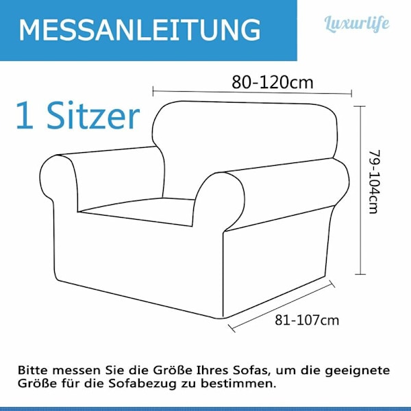 Stretch, Vattentät och Repbeständig Soffa Överdrag för 1 Sitsig Soffa Elegant Mönster Med Halkskydd Skumstavar (1 Sitsig Soffa, Beige)