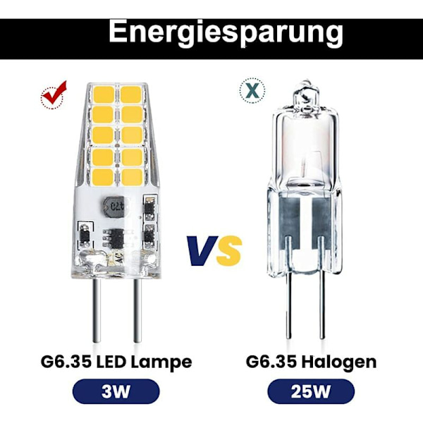 3 stk. 3W 12V G6.35 LED Pære T3 / T4 / T5 Kapsel G6.35 / GY6.35 Sockel Varmt Hvid 3000K Udskiftning af 30W Halogen Pære til Under Skab Belysning De