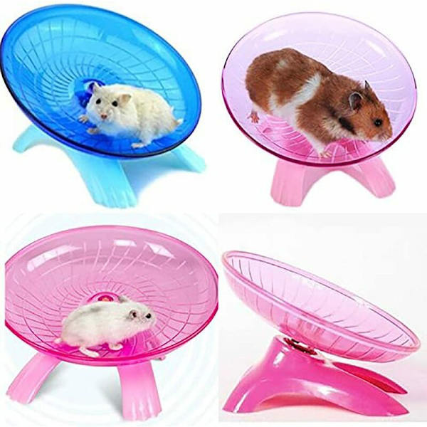 Hamsterhjul Flygende Tallerken Hjul for Små Dyr Hamster Treningsleke Hamsterleke 1 Stykke (Rosa)