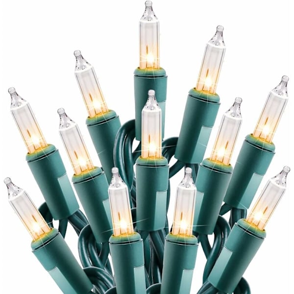 Clear Lights 100 Pakke 25ft Mini Glødepærer til Indendørs Juletræ Garland Fødselsdag Bryllup Festival Dekoration Grøn Tråd