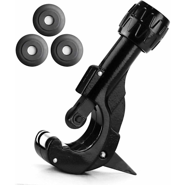 Rørkutter med 3 reservehjul og avgradingsblad for Ø 3-35 mm / 1/8\" - 1 3/8\" rør i kobber, messing, lettmetall og hard
