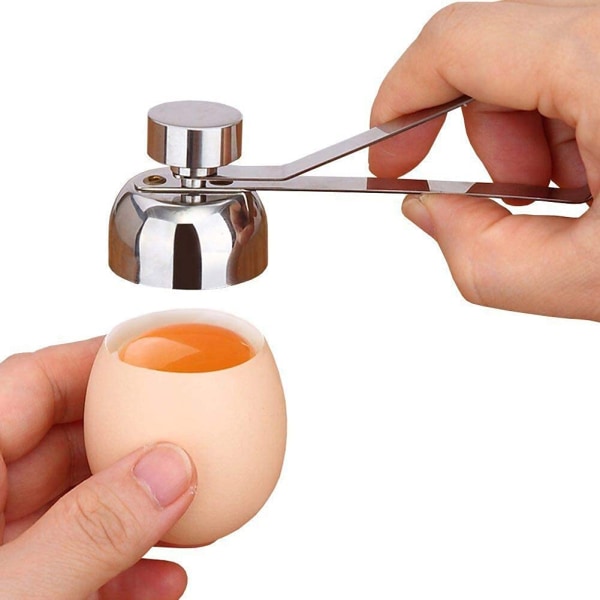 Äggöppnare i rostfritt stål - Äggskalsskärare - Köksborttagningsverktyg för råa/mjukkokta ägg - 1 förpackning