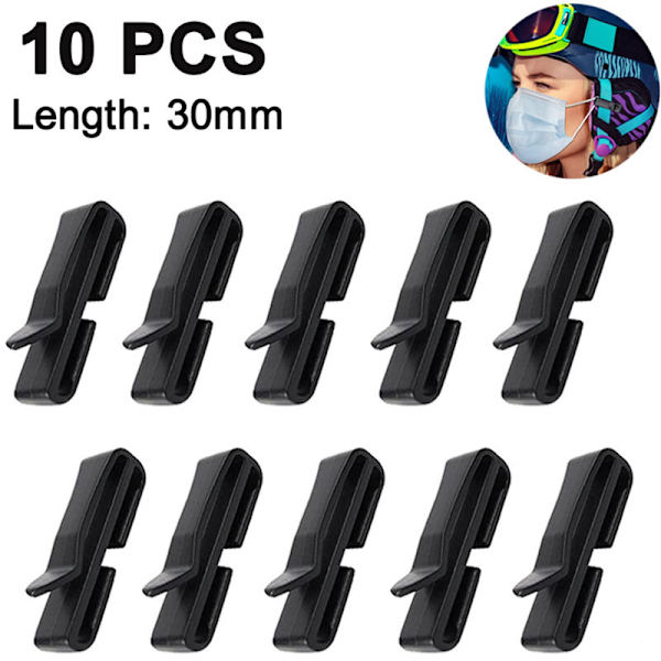 Skidhjälmsmaskhållare Snowboardhjälmshållare - Hållare för att fästa masker på hjälm, 10 stycken, 30 mm